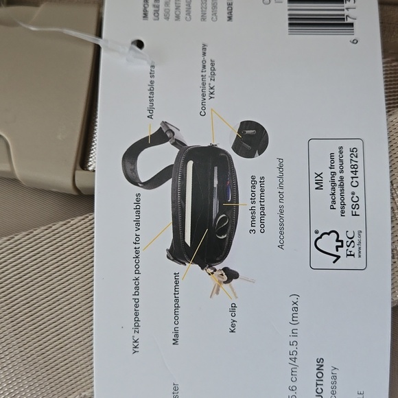 Lolë Cream Colored Fleece Belt Bag - Picture 3 of 4